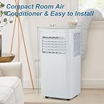 Climatiseur portable 4-en-1 de 10000 BTU, refroidit jusqu'à 450 pi², modes refroidissement, ventilateur, déshumidificateur et sommeil, minuterie 24H, télécommande et kit d'installation pour fenêtre, climatiseur silencieux pour chambre, bureau, dortoir, appartement