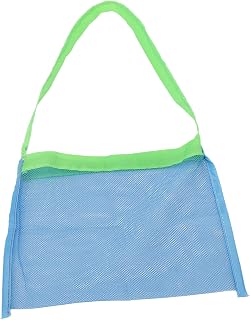 Beach Mesh Bag, Portable Kids Mesh Beach Bag Multifunctional Shell Collecting Large Capacity Mesh Candy Bag Childrens Beach Toy Storage Bag for Holding Sand Toys Picking Up Shells
