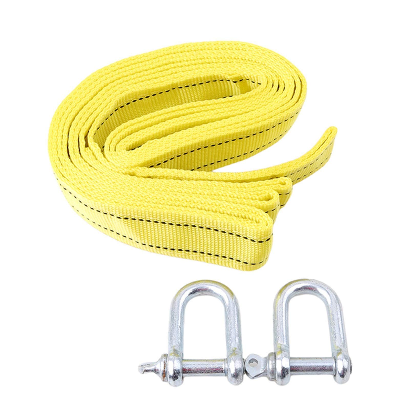 Winch Rope, Heavy Duty 3Tons Car Tow Cable Towing Pull Rope Strap Hooks Van Road Recovery Eagle Hook/U-Hook Towing Ropes(U Shaped Hook)