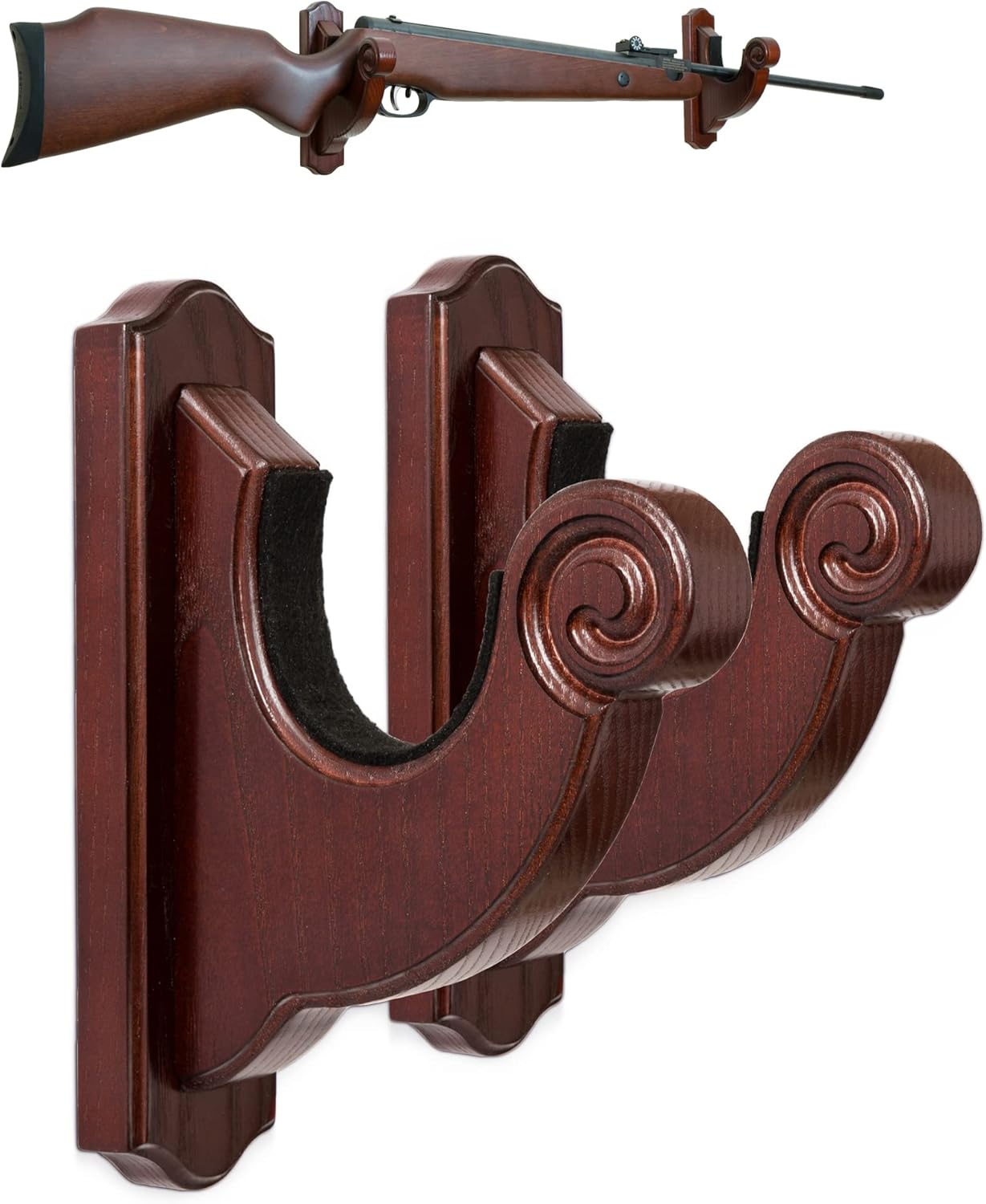 TESLYAR Gun Rack Wall Mount Hold Up Displays Horizontal Gun Rack and Shotgun Hooks Store Rifle