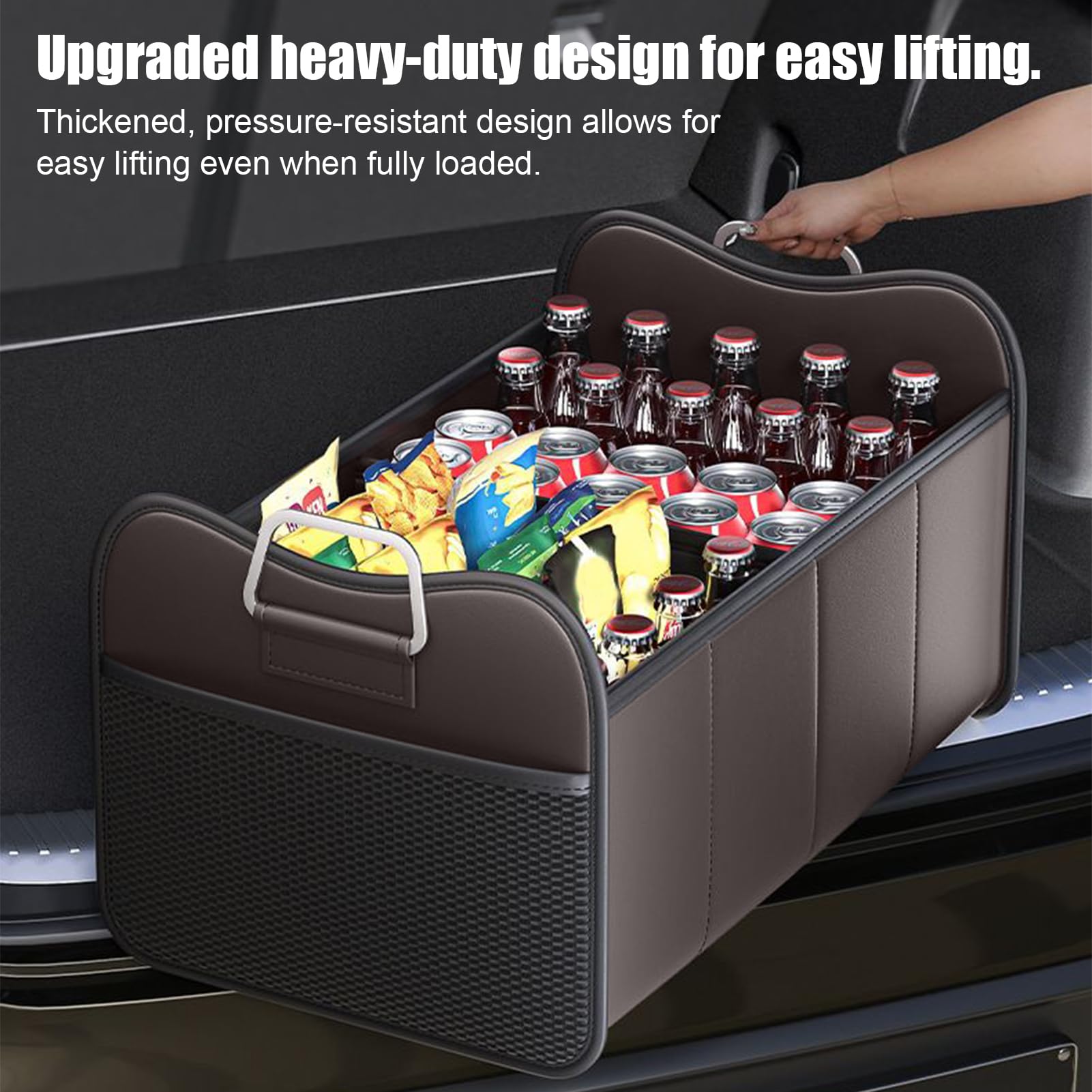 Almacenamiento para maletero de coche, organizadora plegable | solución práctica de almacenamiento de vehículos, soporte de carga para coche, contenedor apto para viajes, conveniente