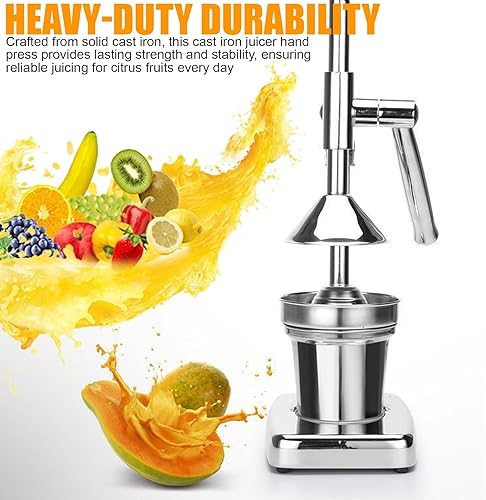 Miniatura 2 de Heavy Duty Stainless Steel Manual Juicer - Cast Iron Hand Press Squeezer for Fresh Lemonade & Orange Juice - Essential Kitchen Tool for Home Use