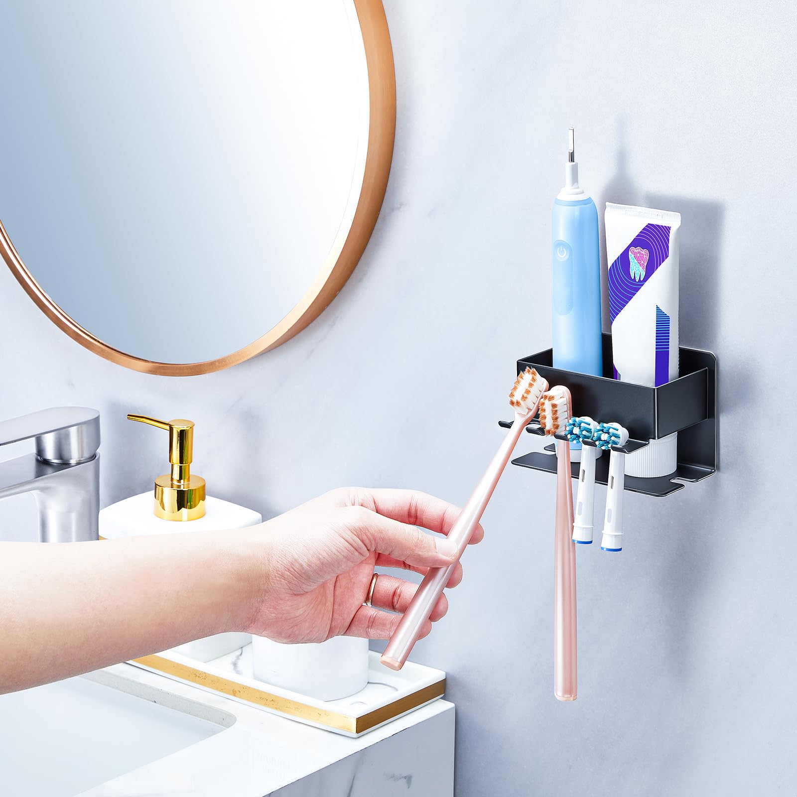 Portacepillos de dientes para baños, soporte para cepillo de dientes eléctrico, soporte de pared para cepillos