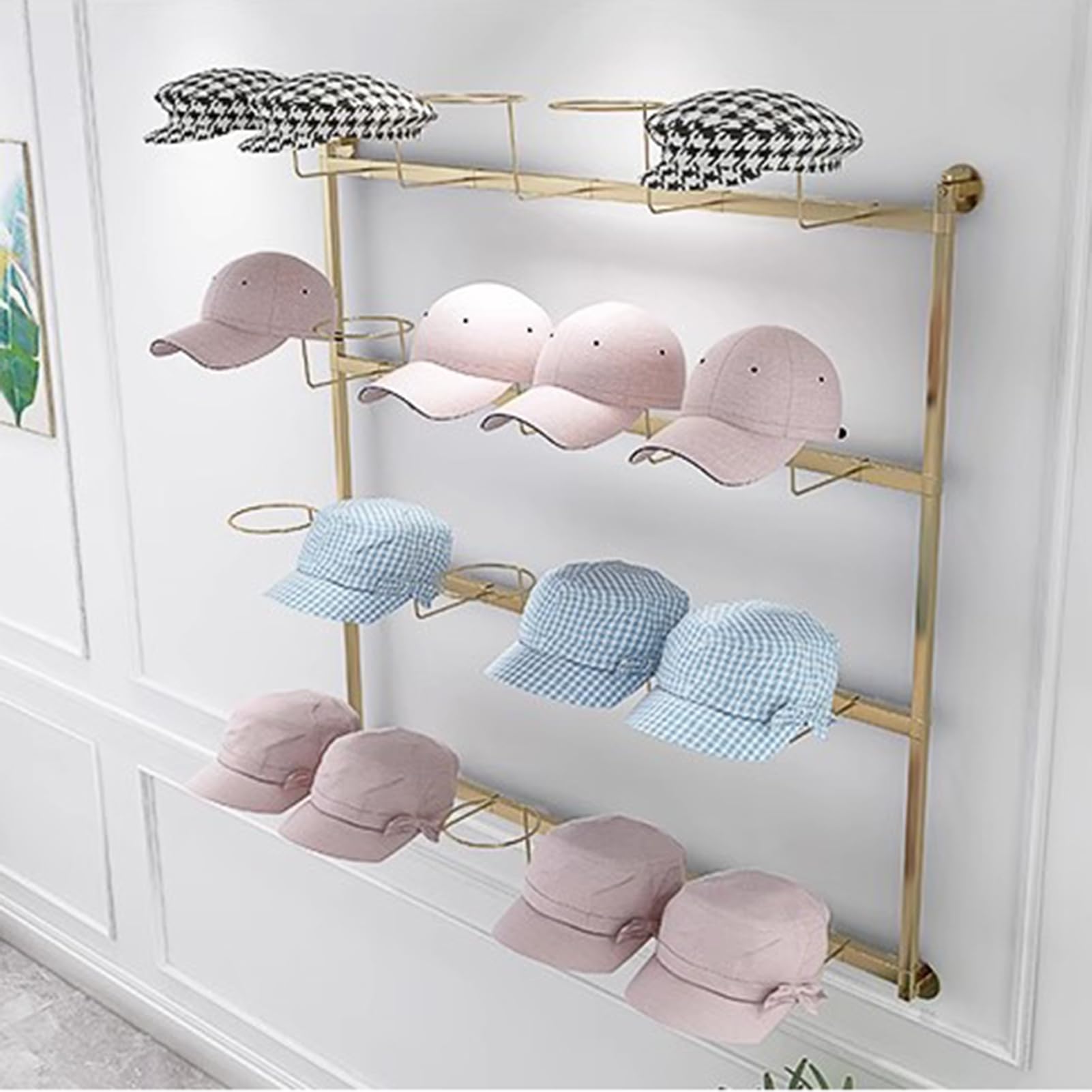 Perchero para Sombreros, Perchero para Tienda de Ropa, Perchero para Guardar Sombreros, Perchero para Pared, Organizador de Gorras de béisbol de Metal, Perchero de exhibición para Sombreros,
