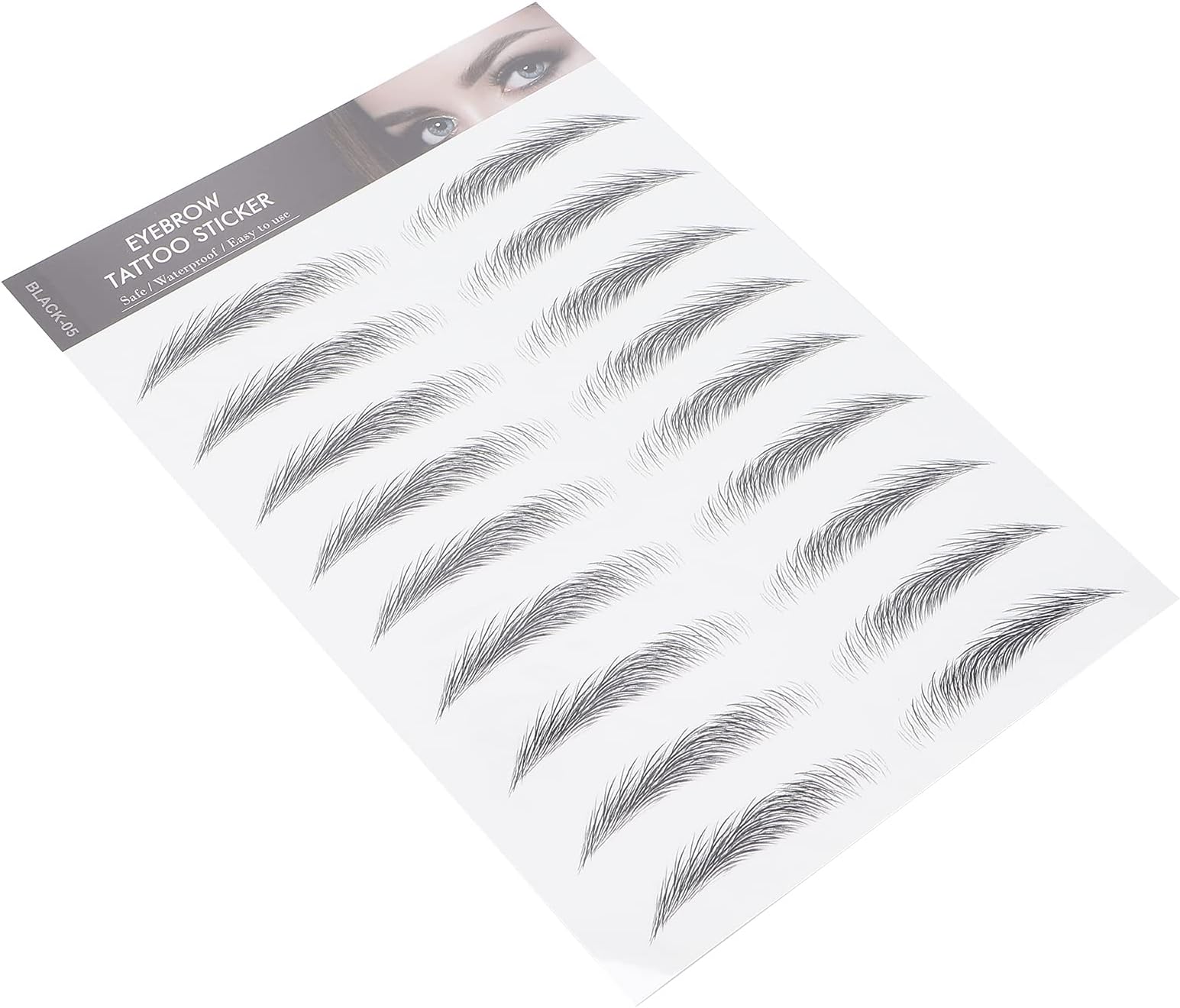 โ DAUZ Eyebrow Tattoo Sticker, Eyebrow Sticker Skin Friendly Lifelike Portable for Holidays for Female (BLACK-05)