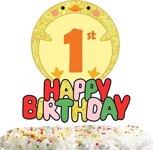 Decoración de pastel de pollo para niños y niñas, 1er feliz cumpleaños, baby shower, granja, temática de animales, suministros de fiesta, decoración