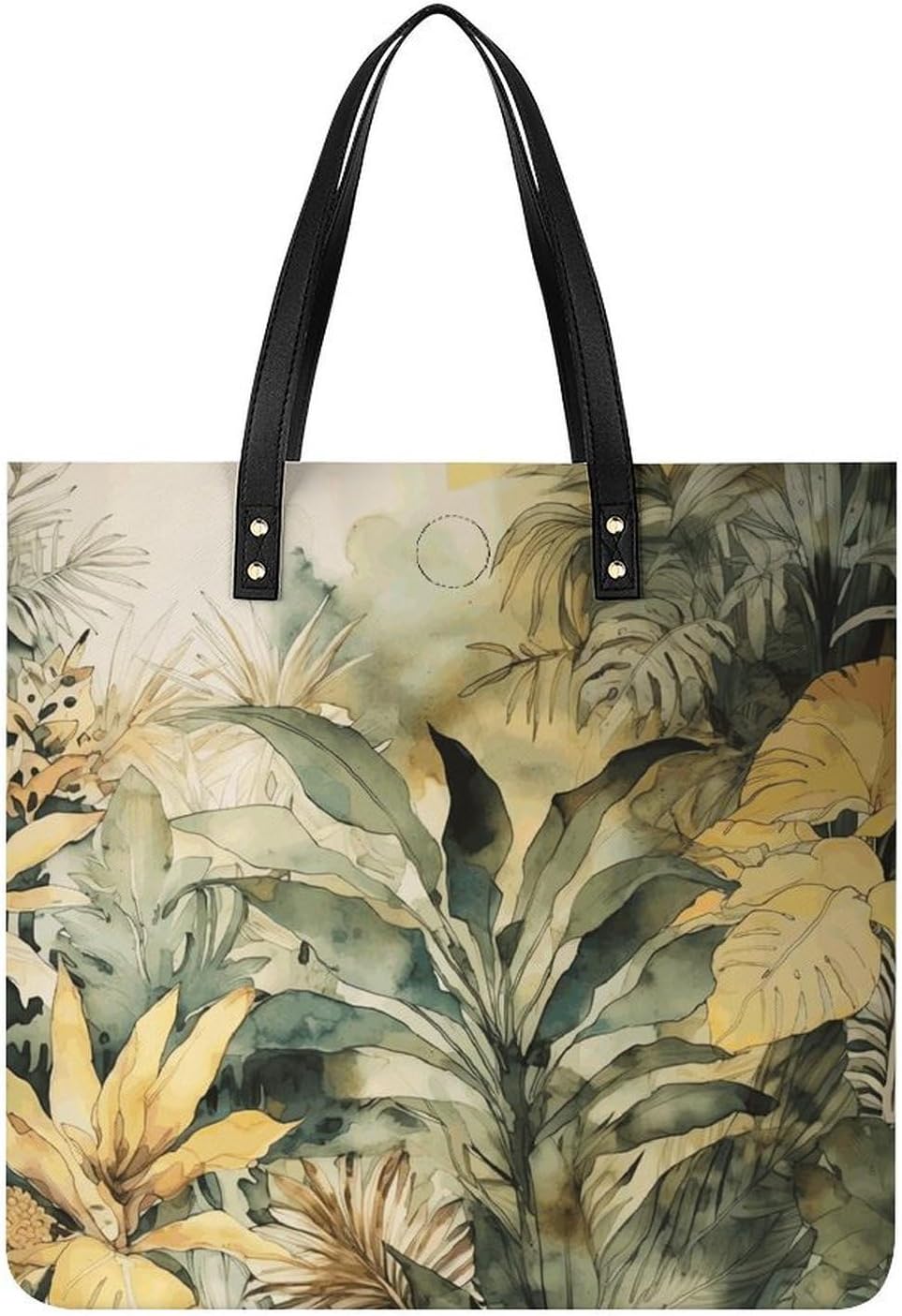 Ink Style Leaves Handbags Large Capacity, Tote Bag Stylish Slouchy, Shoulder Bags for Work Beach Travel And Shopping Grocery.