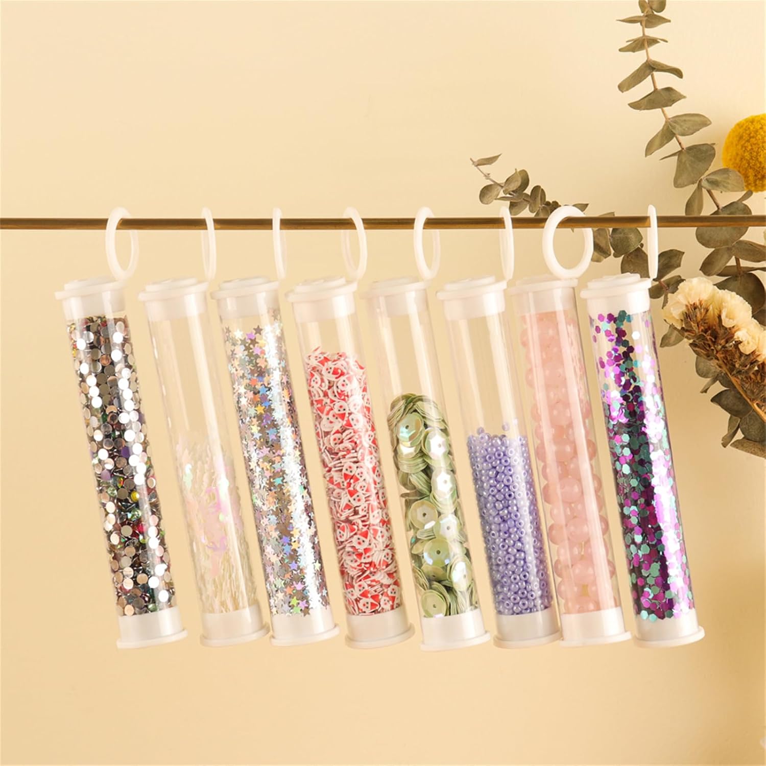 Briartw,10 Clear Storage Tubes and 10 Gold Mini Detailed Ink Blending Brush for Card Making,Small Blender Art Blending Tool for Ink Blending,Use with Intricate Stencils,Deal with Small Details