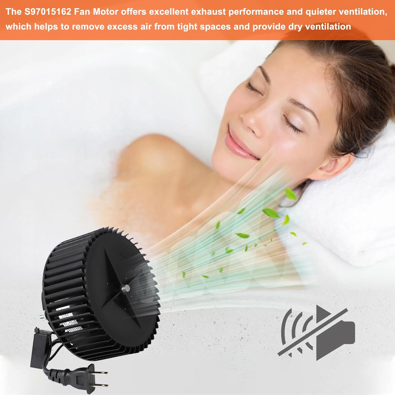 Hiorucet S97015162 80CFM Bathroom Fan Motor for Broan NuTone 678-G/2678F-A, 676-D/2676F-A, 679L 763 763N 684-D 683L-A 684NT-A 2684F-A HD80NT N678-G 679-E Exhaust Fan Motor for Broan Nutone Replacement