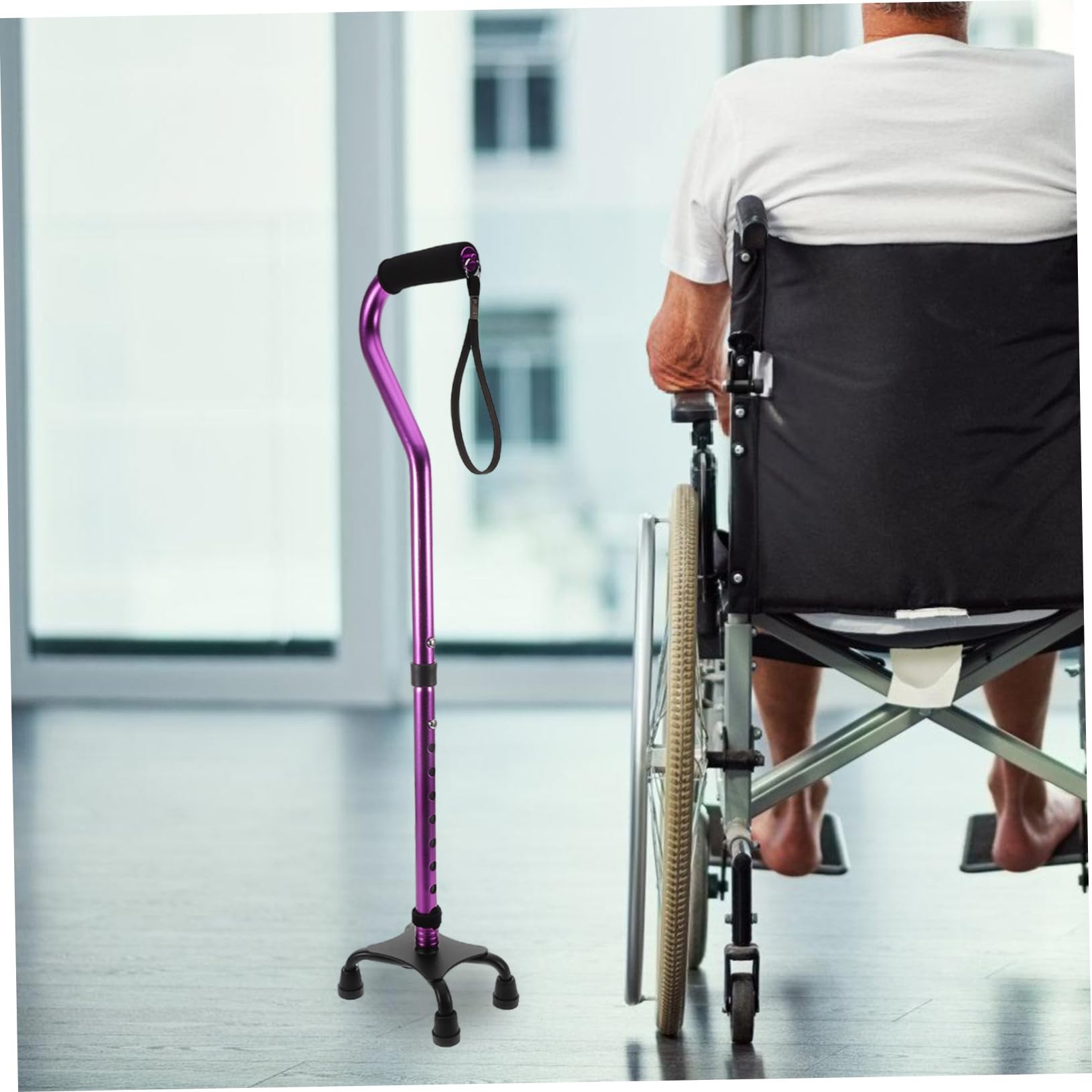 Bastón Ajustable con Mango Ergonómico para Personas Mayores y Mujeres