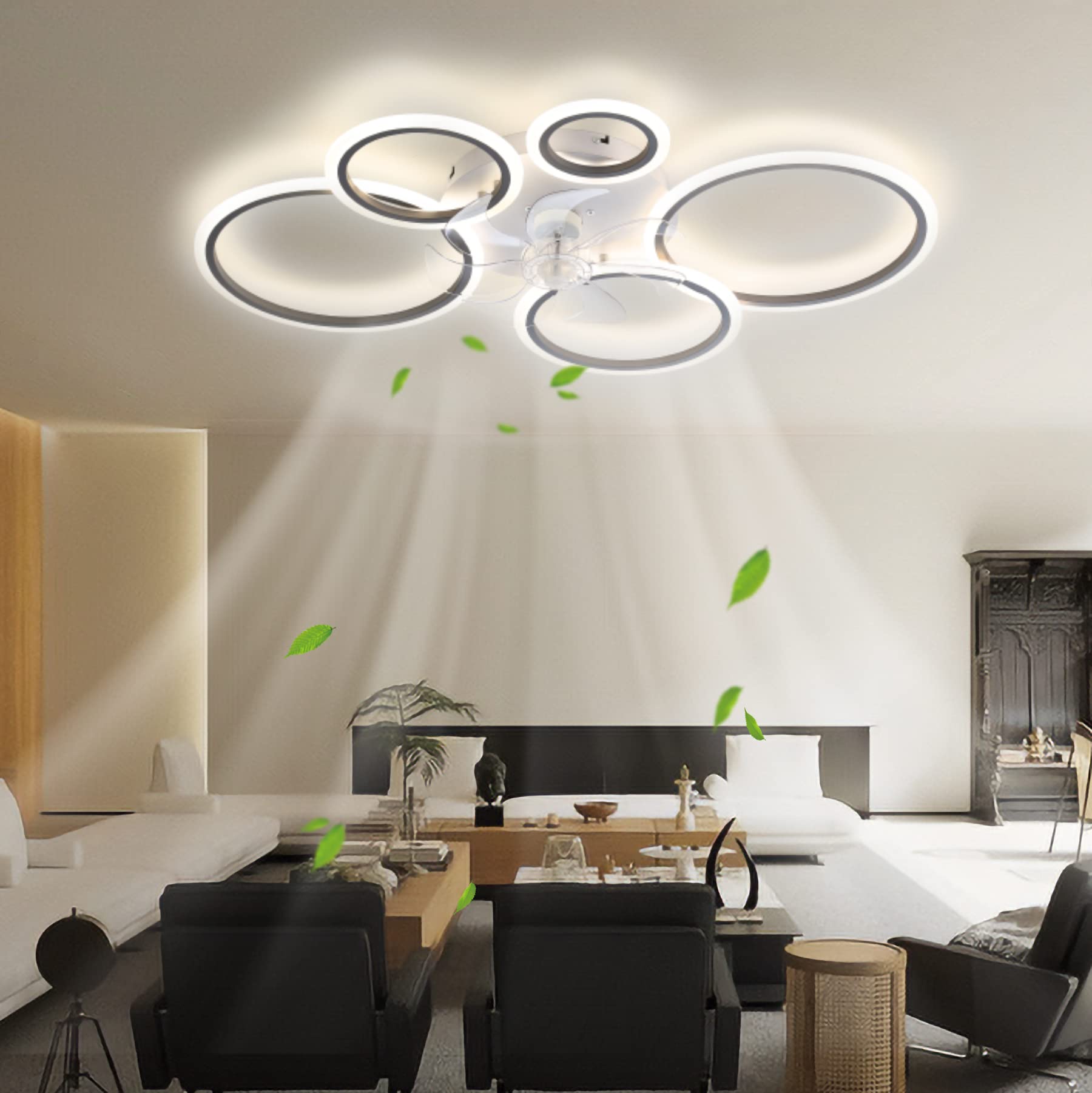 efine 48c oderno Ventilatore da Soffitto con Luce Silenzioso, Dierabile Lapada Ventilatore