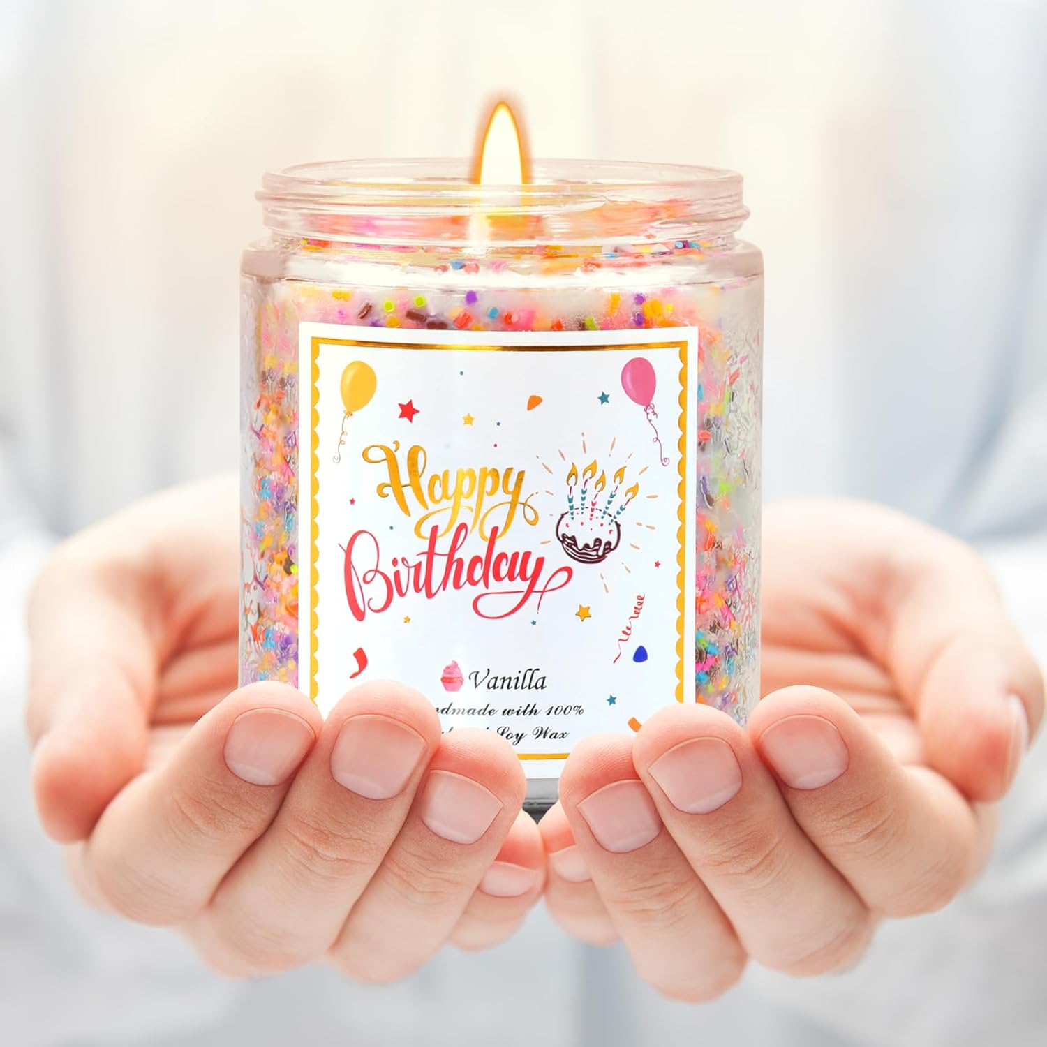 Happy Birthday Candle - Natural Soy Wax Scented Candle with Vanilla Birthday Cake Scent, Unique Gift Ideas for Men Women Best Friend - Image 7