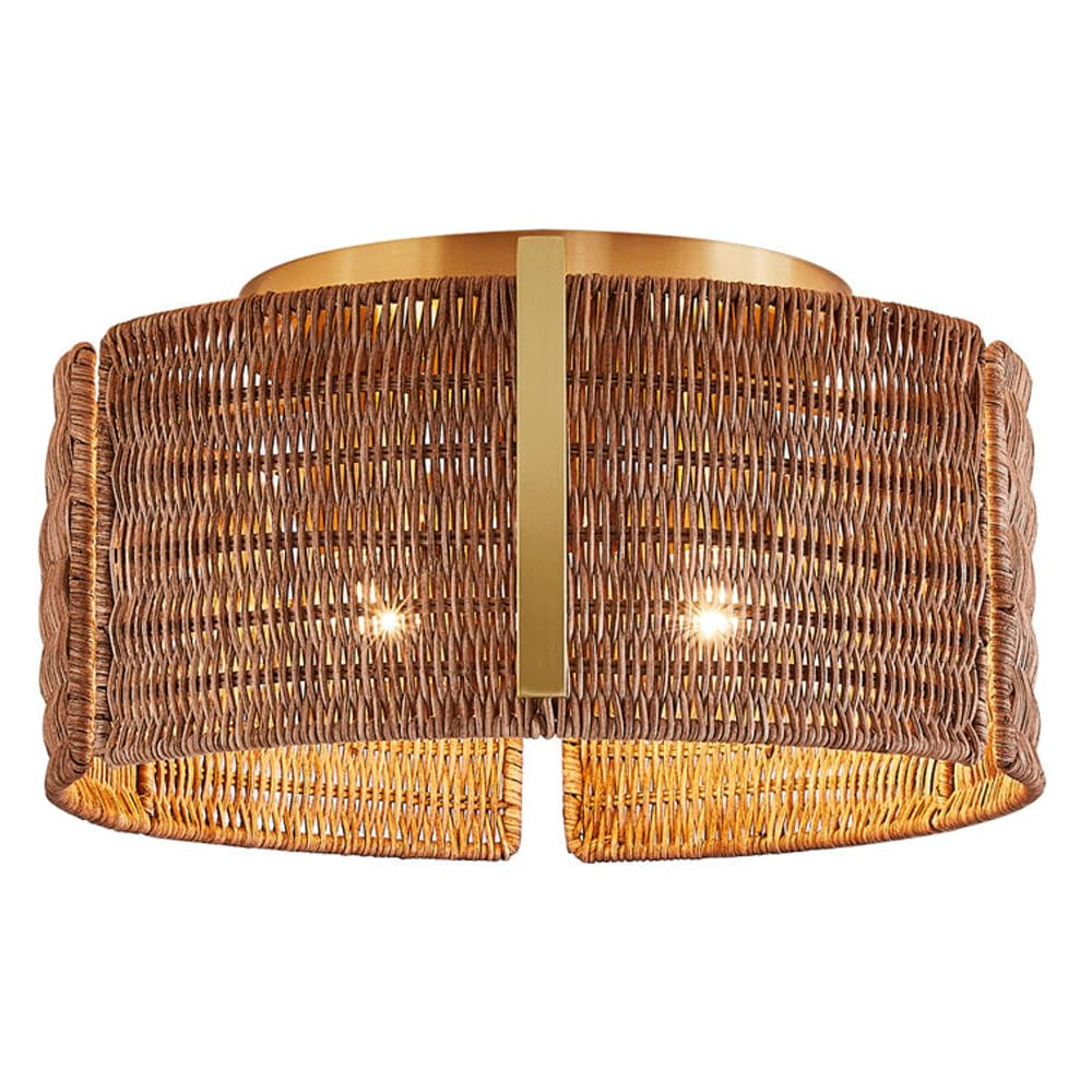 Lampe de plafond rétro en tissu tressé pour un éclairage d'appoint doux
