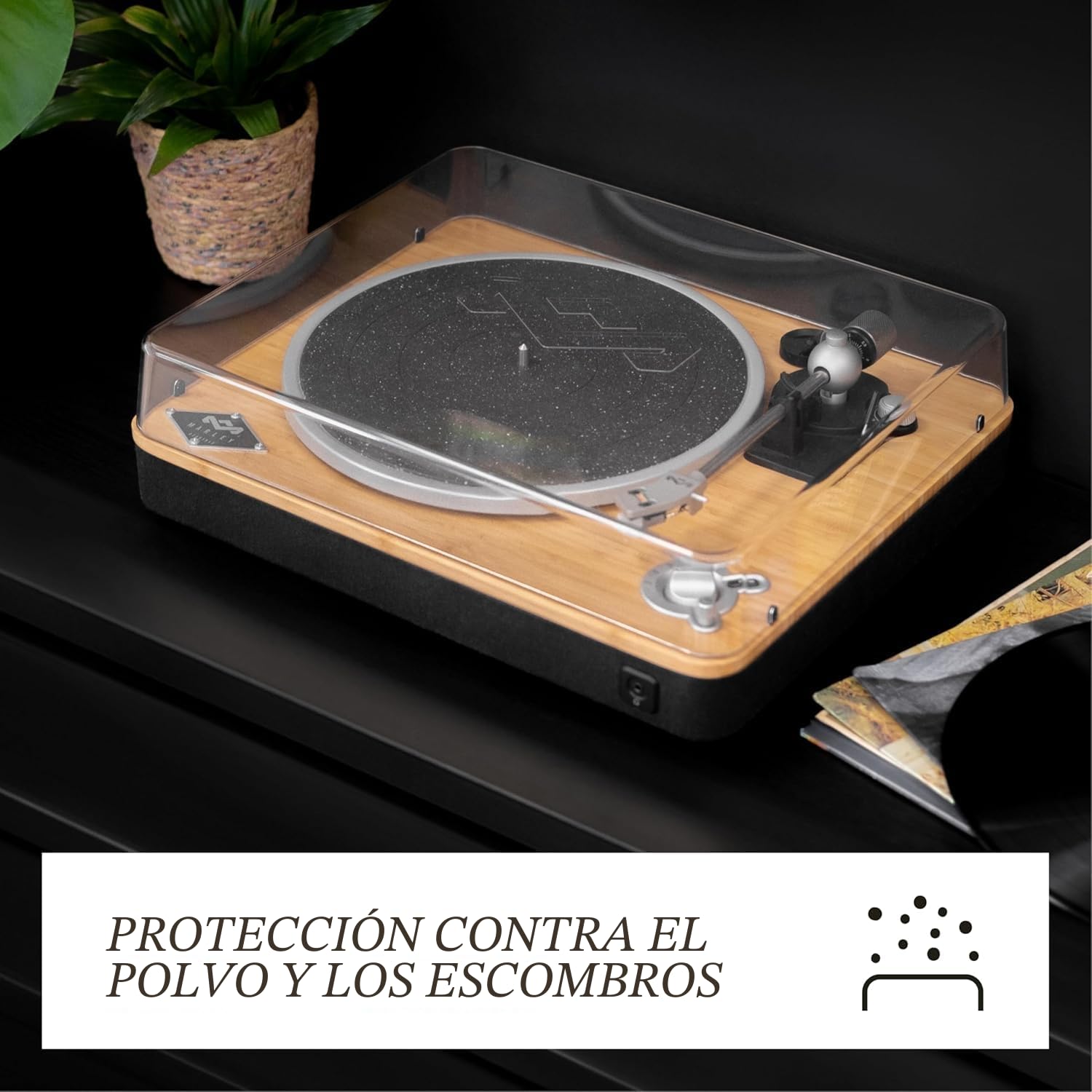 House of Marley Cubierta de Polvo para Tocadiscos Bluetooth - Transparente | Compatible con Stir It Up y Simmer Down Tocadiscos de Vinilo, Protección para Reproductor de Vinilos