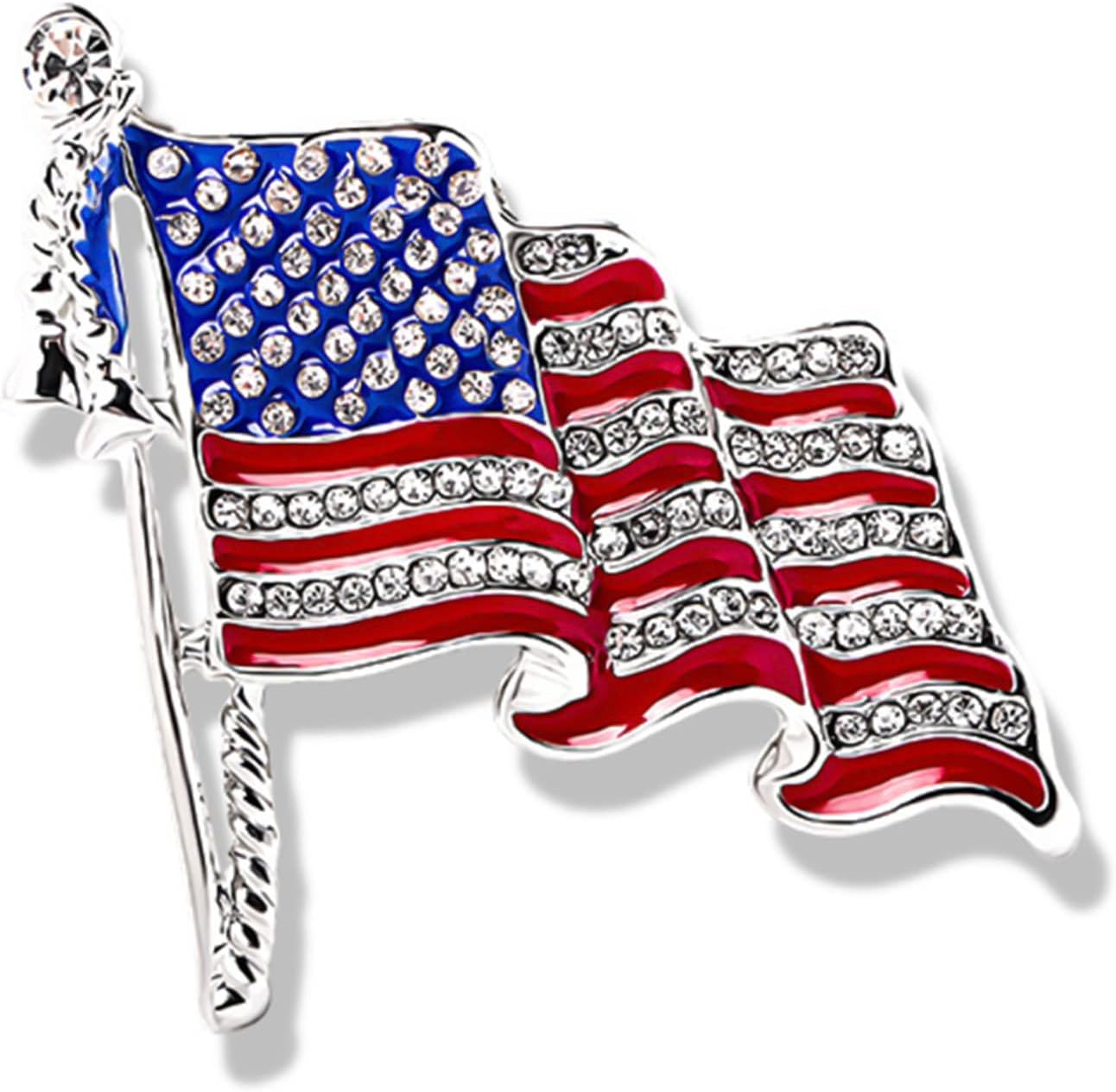 HETICA Enamel USA American Flag Brooch Pin