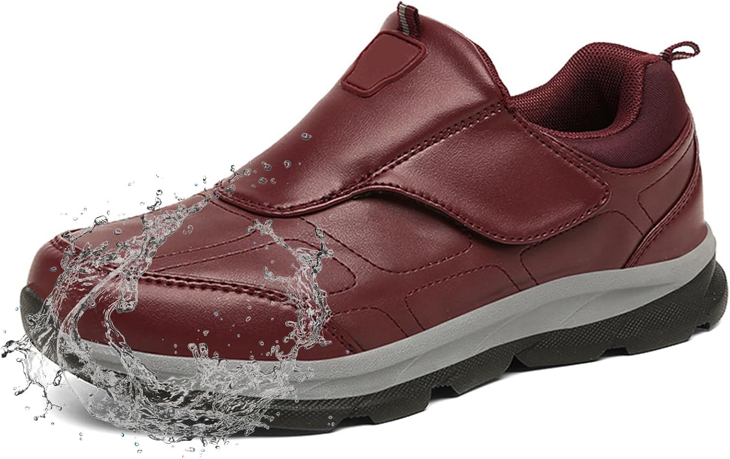 bumuam Women's Waterproof Shoes with Adjustable Closures, Lightweight Casual Walking Sneakers, Slip on Outdoor Comfortable Slippers