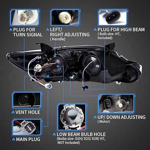 Miniatura 5 de VLAND Faros delanteros de proyector LED compatibles con Camry Base, LE, SE y XL 2010 2011 (versión de EE. UU.) con secuencial