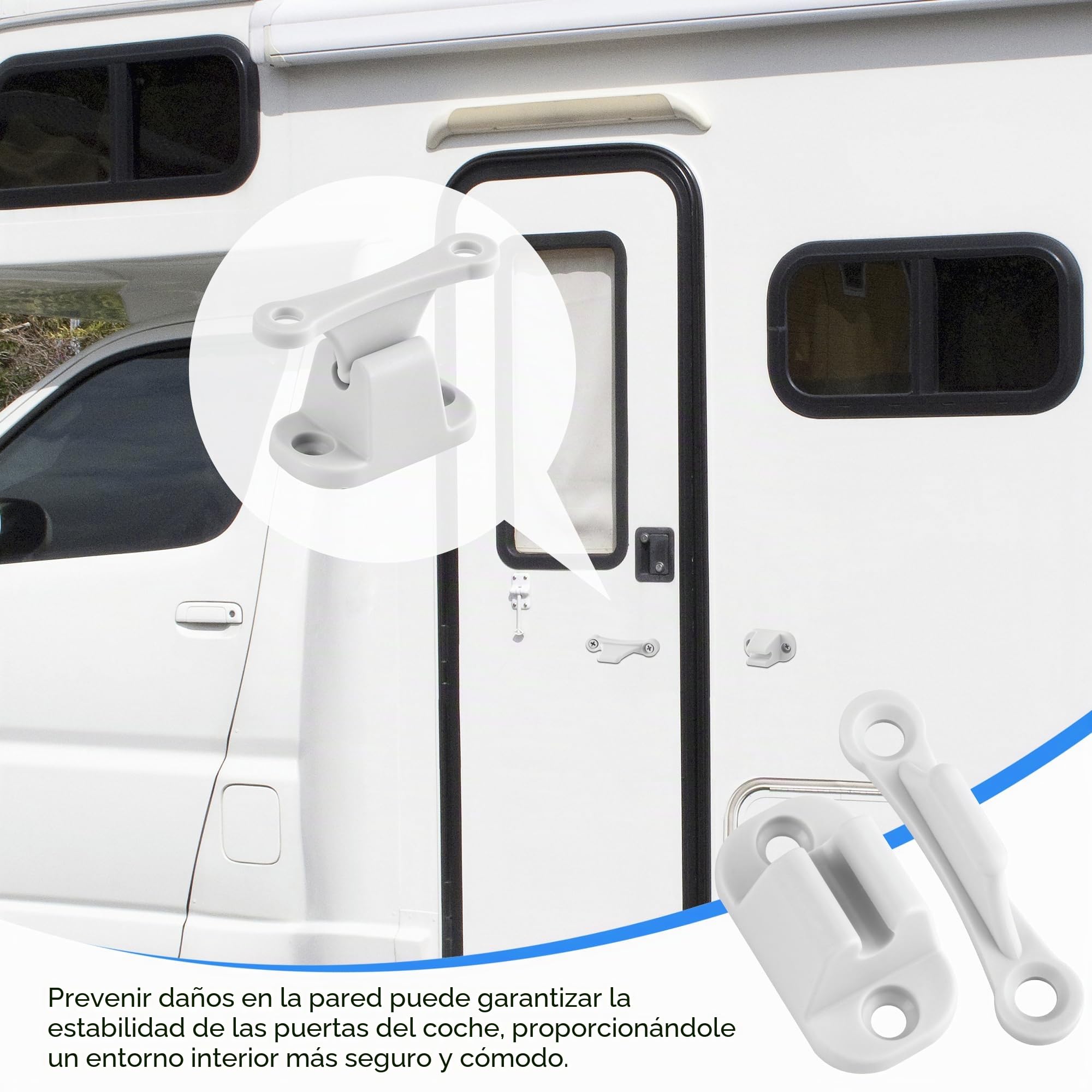 3 Pares Cierre de Puerta para Caravana Blanca,Retenedor de Puerta Autocaravana Retenedor Puerta Caravana de Plástico para Caravanas Autocaravanas con Tornillo