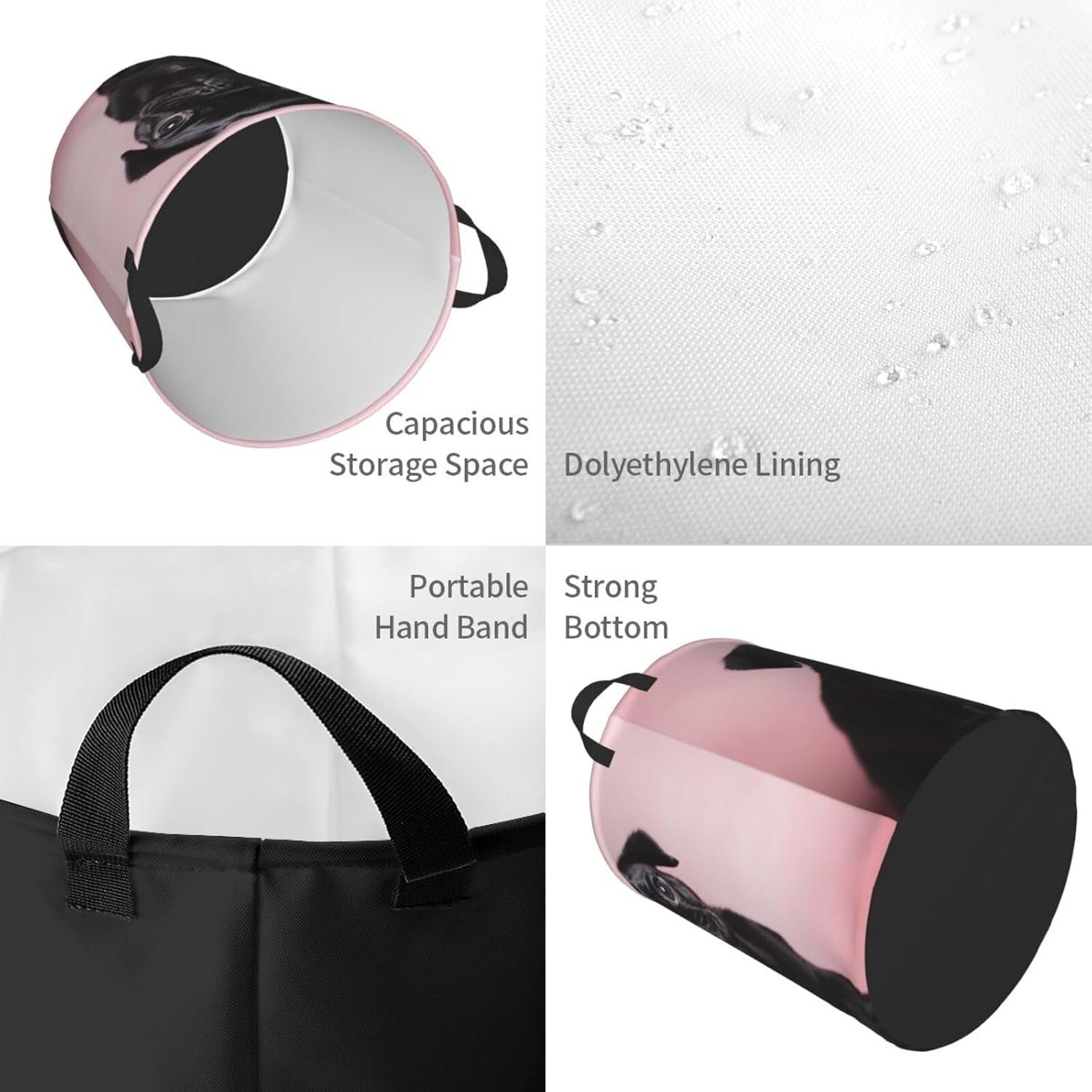 Laundry Basket With Handles Foldable Laundry Hamper Dirty Clothes Basket image 3