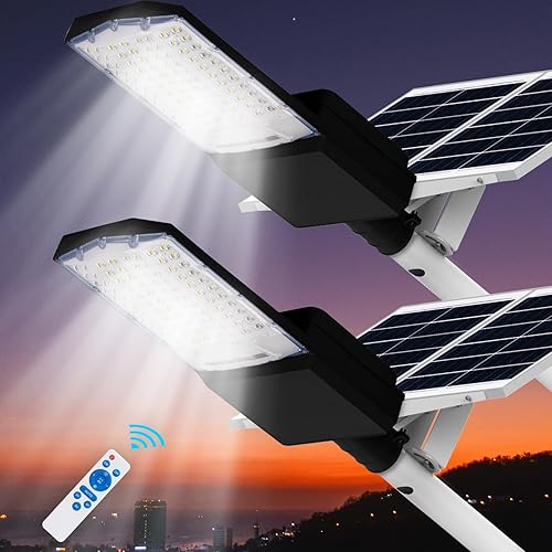 Miniatura 9 de Farolas solares de 800 W para exteriores, 80000 lm, luz de calle solar IP67, impermeable, funciona con energía solar, luz de calle LED del atardecer