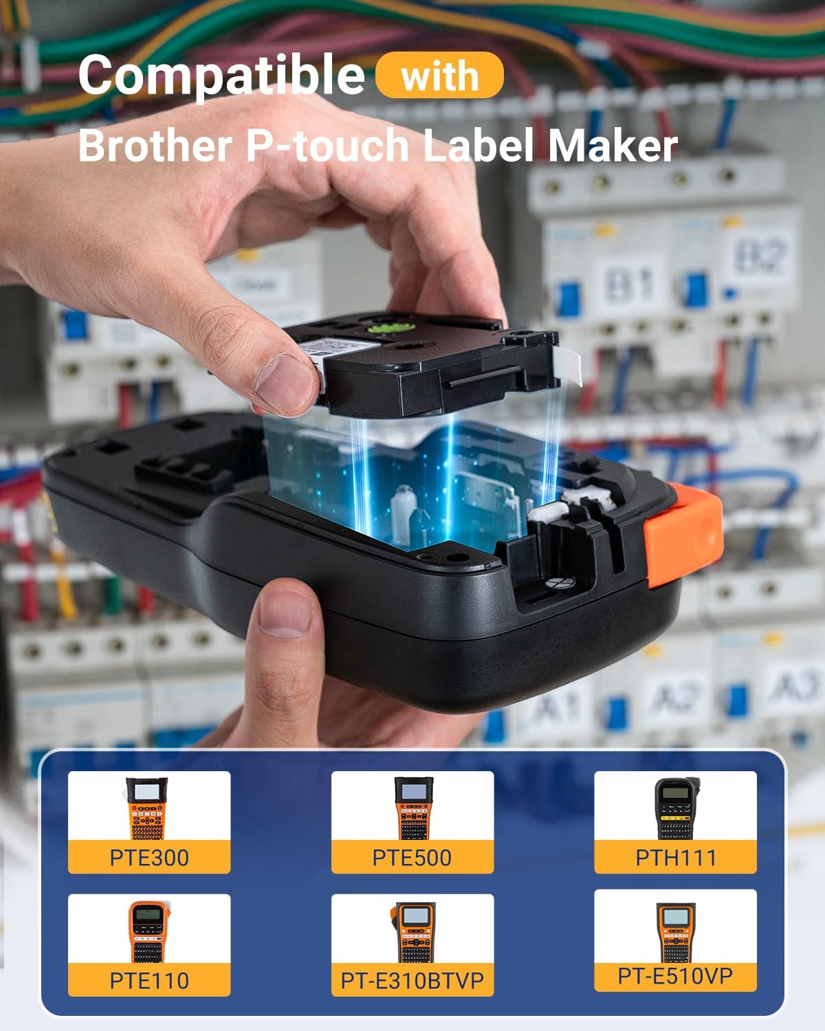 Vixic HSe-231 Heat Shrink Tube Label 11.7mm for E1000 H1100 Label Maker Replacement for Brother P-Touch Heat Shrink Wire Label Tape HSe231 Black on White for P Touch PT-D210 PT-D400 PT-E300 PT-E500 - Image 4