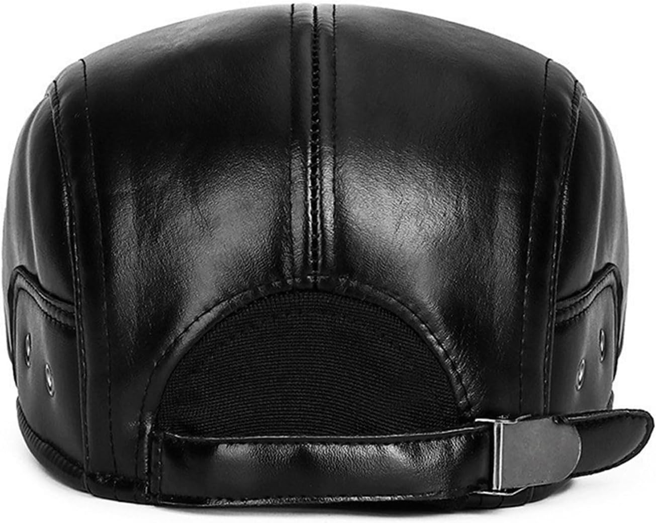 Handmade British Berets Painter Hat PU Leather Cabbie Headwear for Dating Fashion Outdoor Autumn Stroll Dark Fashion PU Paint