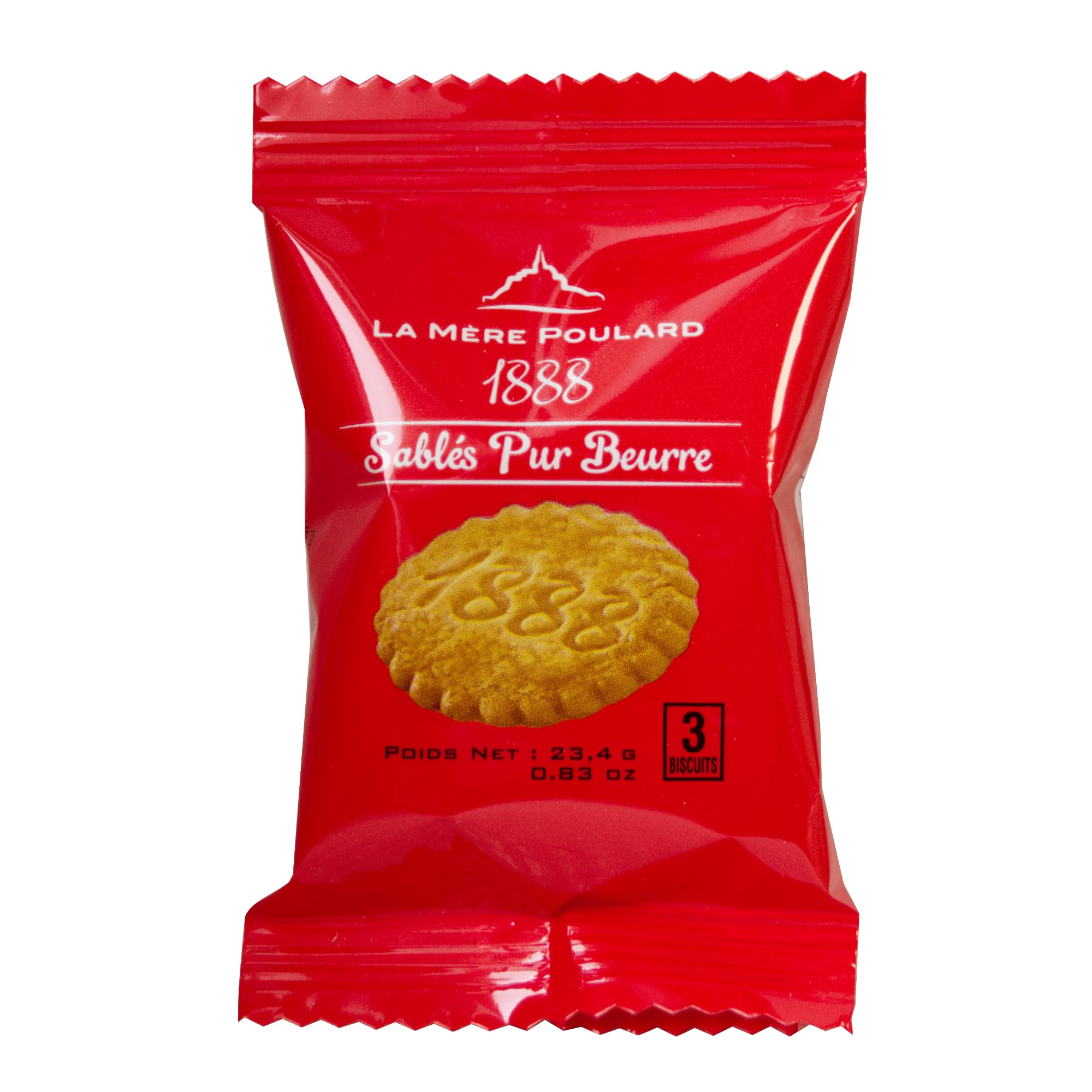 Carton de 120 sachets pocket de 3 Sablés Pur Beurre - Biscuiterie La Mère Poulard