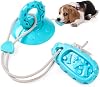 Dog Chew Toy for Aggressive Chewers, Indestructible TPR Rubber Chew Toy with Suction Cup, Puppy Teething Toys for Dental Health, Food Dispensing Interactivefor Bule