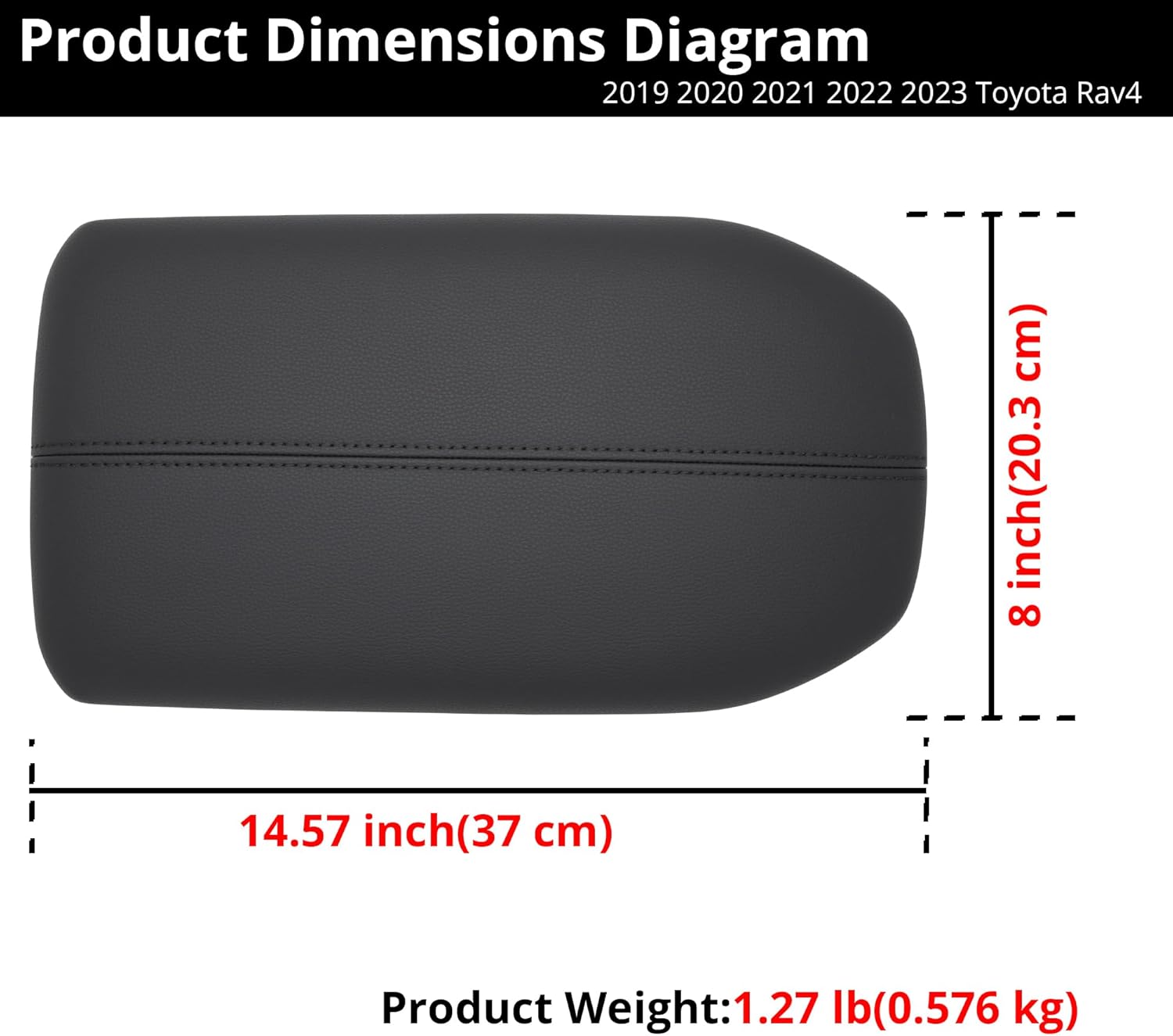 Center Console Lid Fit for Toyota Rav4 2019-2023 Front Console Armrest Replace Part # 58920-42010-C0 Material:PU+ABS