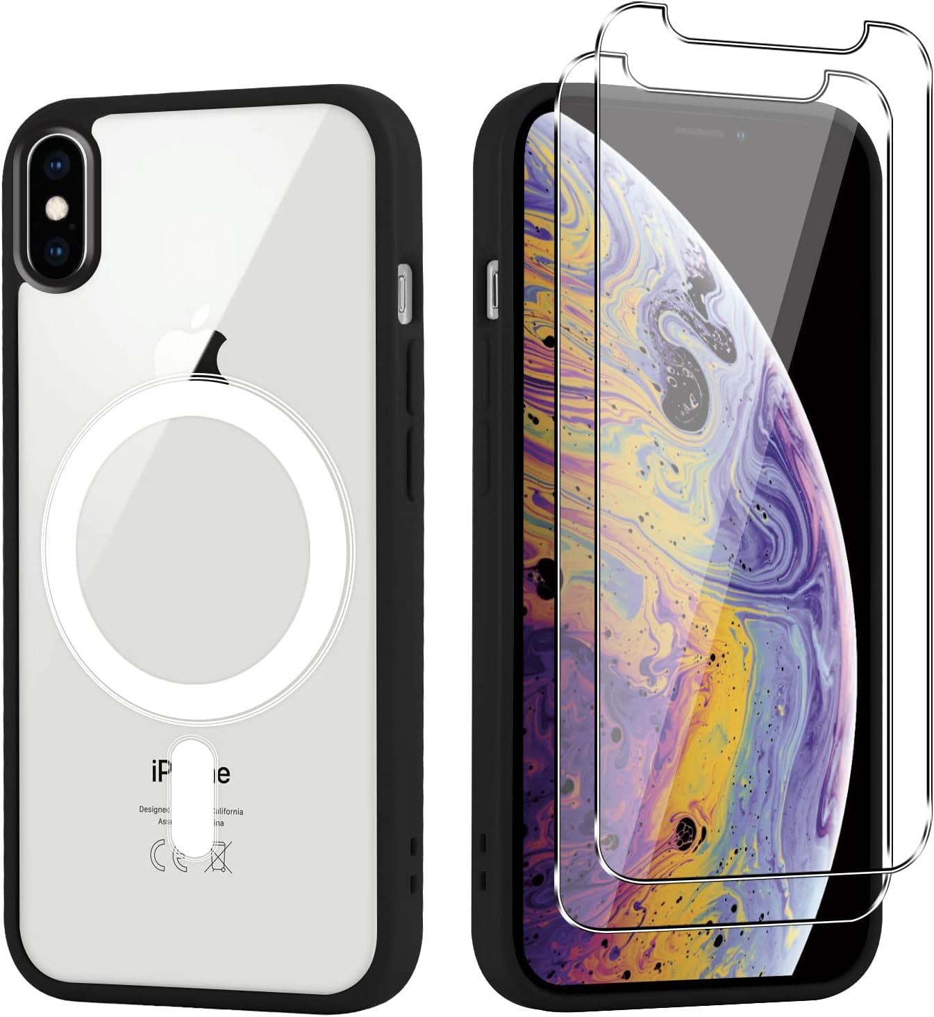Vauki Cover Per IPhone 11 Pro Max Con MagSafe, Custodia Magnetica TPU Trasparente, Set Con 2 Vetri Temperati E 1 Pellicola Fotocamera