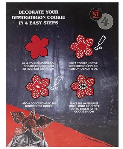 Miniatura 3 de P P Juego de galletas Stranger Things. Incluye mezcla, tubo de glaseado, papel de oblea, cortador y decoraciones. Serie de televisión inspirada en