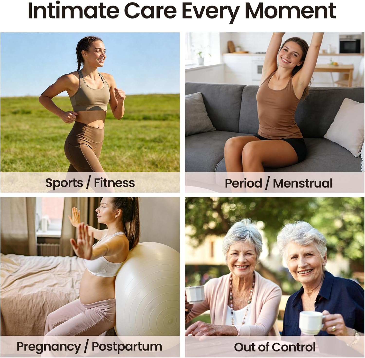 Incontinence Underwear for Women: Washable & Reusable Incontinence Underwear, Soft, Discreet, Absorbent, Machine-Washable (Large, Pack of 5)