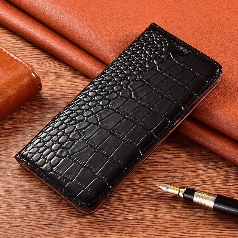 Étui compatible avec Samsung Galaxy S25 Ultra anti-rayure en cuir Croco 3D