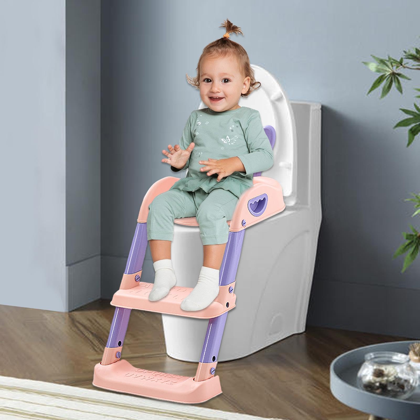 Sedile del bagno per bambini, seggiolino da vasino per toilette Sedile di | Vasino con manico e cuscinetti anti-slip, per bambini da 6 a 10 an