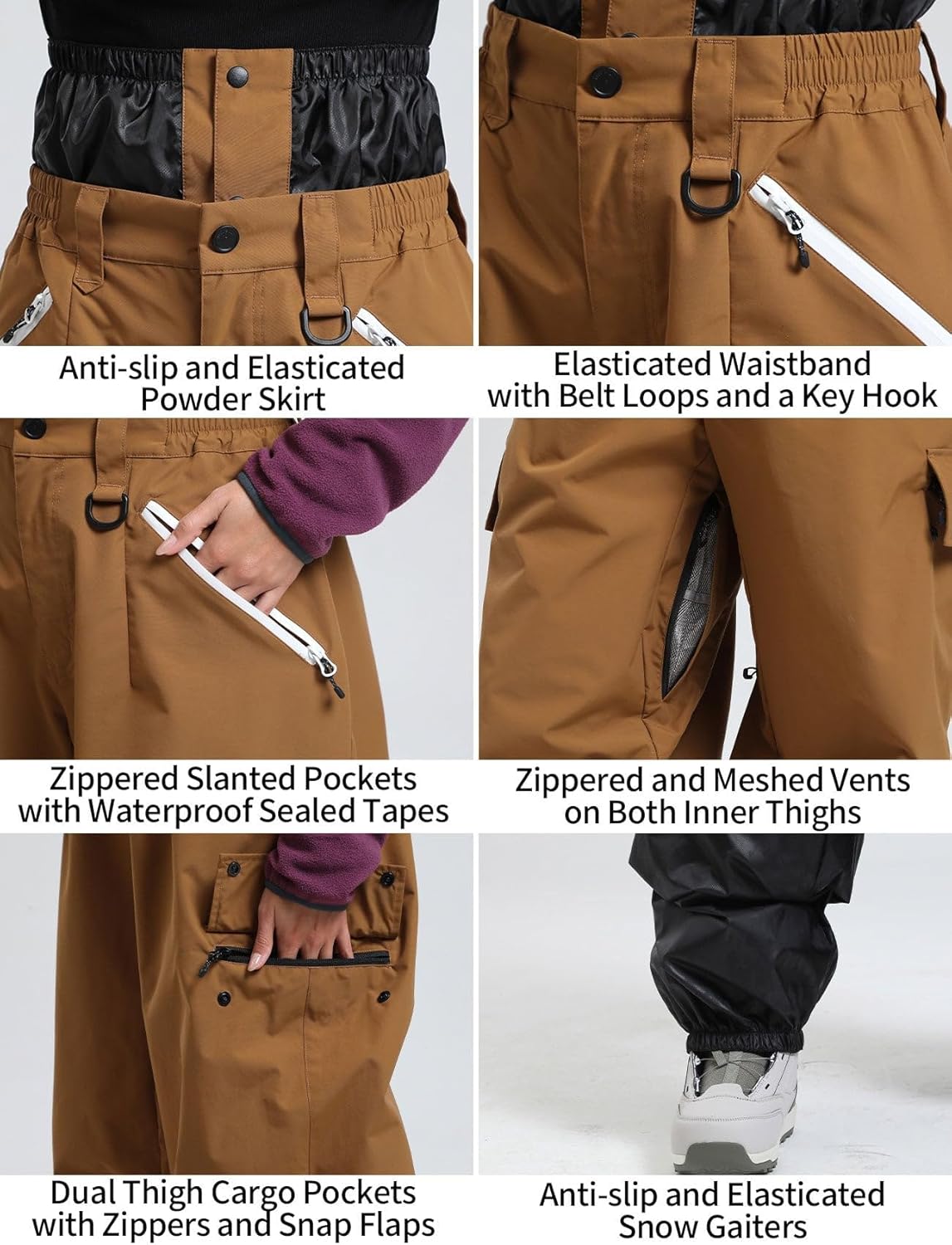 GSOU SNOW Women Men Baggy Ski Pants Loose Snowboard Pants Insulated Snow Pant Waterproof Windproof Outdoor Sport - Image 5