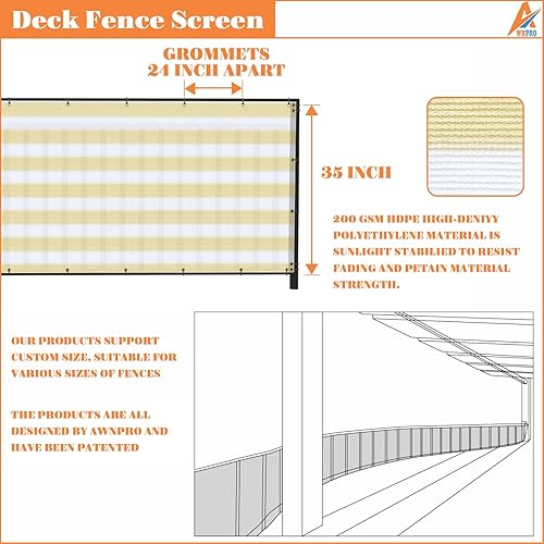 Miniatura 7 de Pantalla de privacidad de 3 x 50 pies para balcón, pantalla de privacidad para terrazas, patios, patios traseros, piscinas al aire libre, porches,