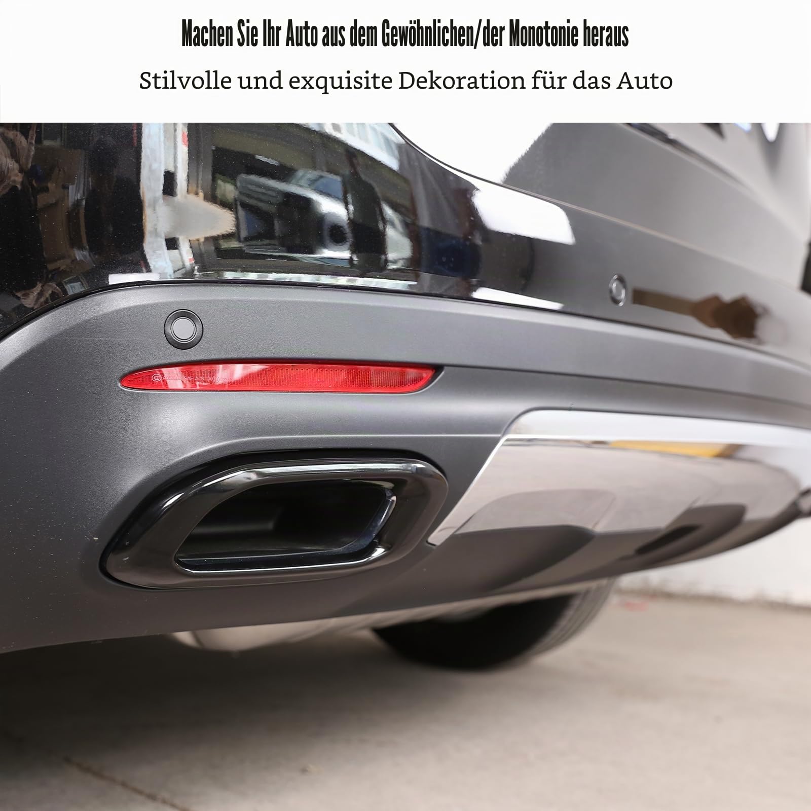 Für MB Benz GLE 350 GLE 450 GLC GLS W167 X253 X167 2020 2021 2022 Schalldämpfer Auspuffrohr Endrohr Heckabdeckung Zierleiste Auto Außen Zubehör (Edelstahl Hellschwarz)