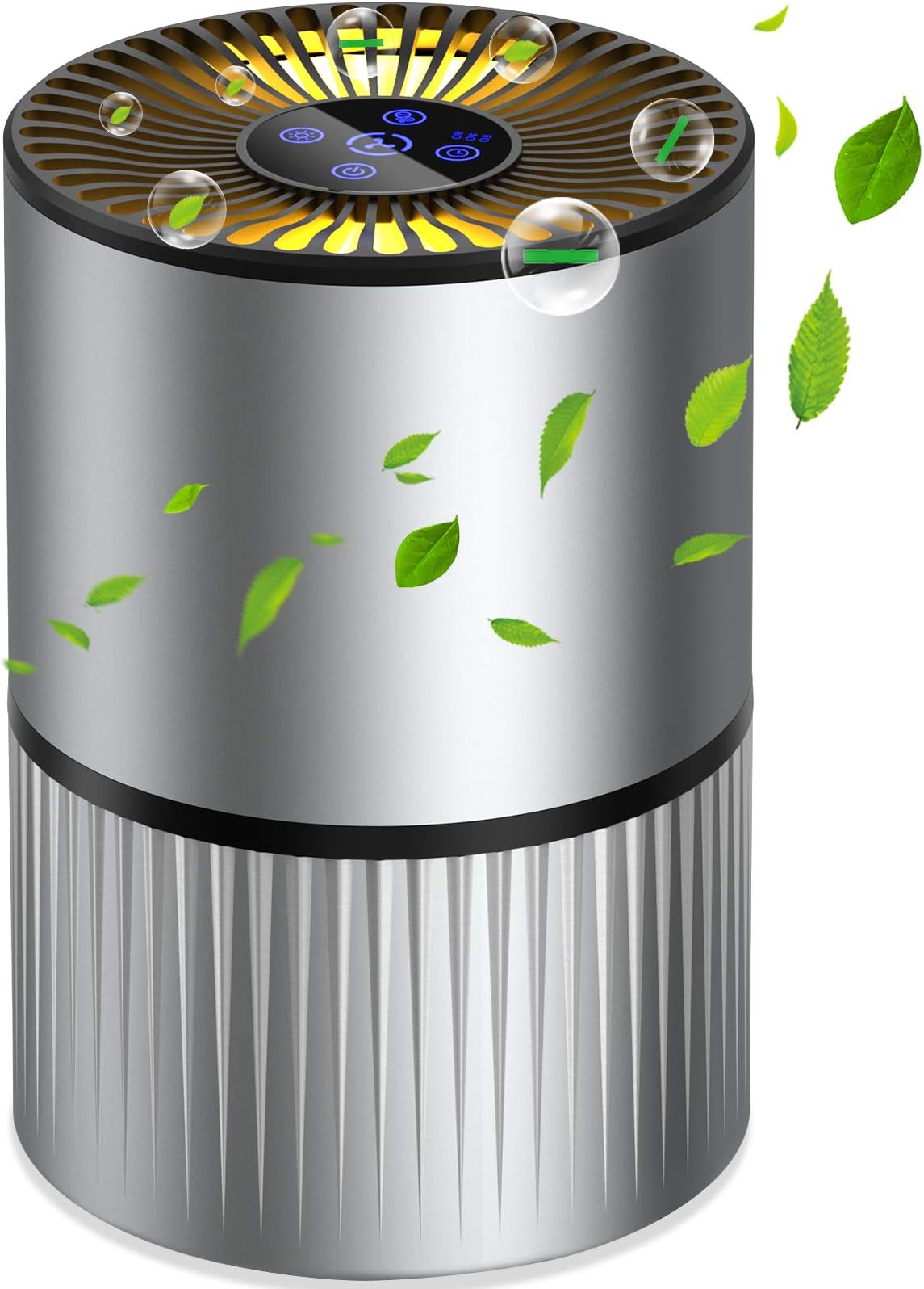 Air Purifier for Home w Real HEPA Filter, 5-Layer 3 Fan Speed Desktop USB Air Cleaner w Aromatherapy Function for Cigarette Smoke/Allergies/Bacteria/Pets Dander/Pollen/Odors