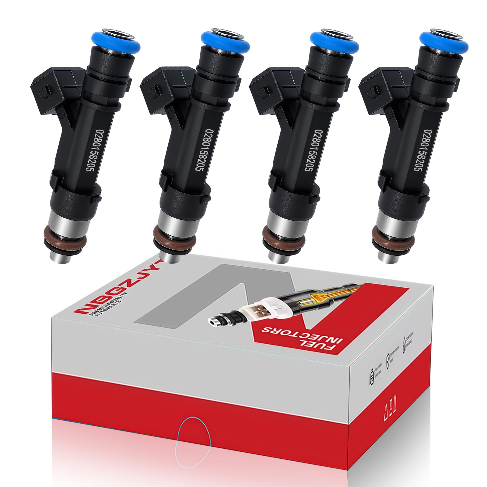 Fuel Injectors Set of 4 Compatible with Chevy Buick 1.4L 0280158205
