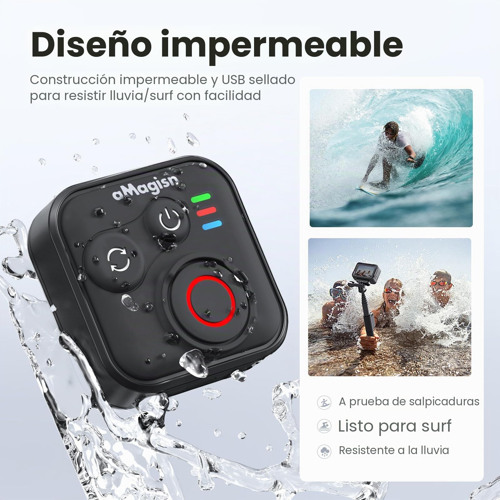Mando a distancia Bluetooth para Insta360 Ace Pro 2 X5 ONE RS GoPro Hero 13 12, mando a distancia inalámbrico con correa de muñeca, alcance de 50 m, accesorios de cámara de acción inteligente