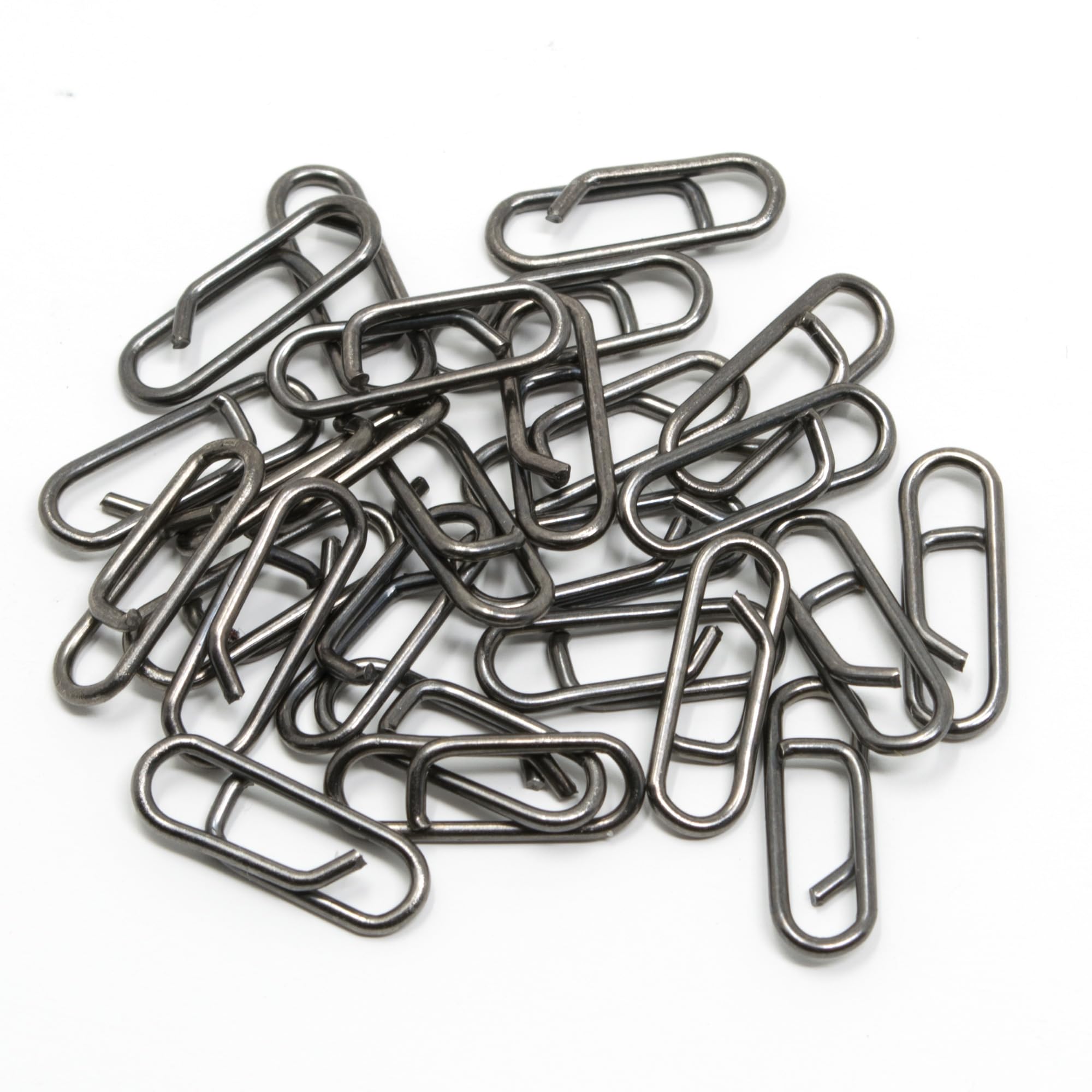 Phoxinus Mini Link Lure Clips. Quick change snaps for lures, leads and snoods. Mini Links for spinning in saltwater and freshwater targeting bass, mackerel, pollock, perch, pike etc. Pack of 25