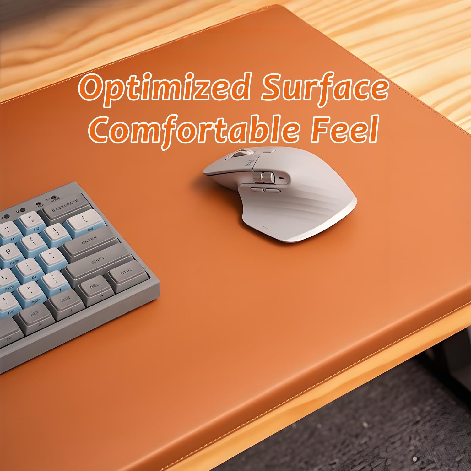 Sottomano da scrivania in pelle, Tappetino per mouse da ufficio per laptop, Sottomano antiscivolo in pelle PU, Tappetino da scrivania impermeabile per ufficio e casa(Green,60x30cm)