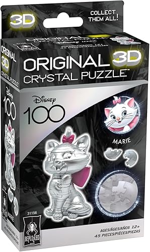 Vista 2 de Bepuzzled, Disney Platinum Marie: Purr-fectly Charming 3D Crystal Puzzle directamente de The Aristocats, a partir de 12 años