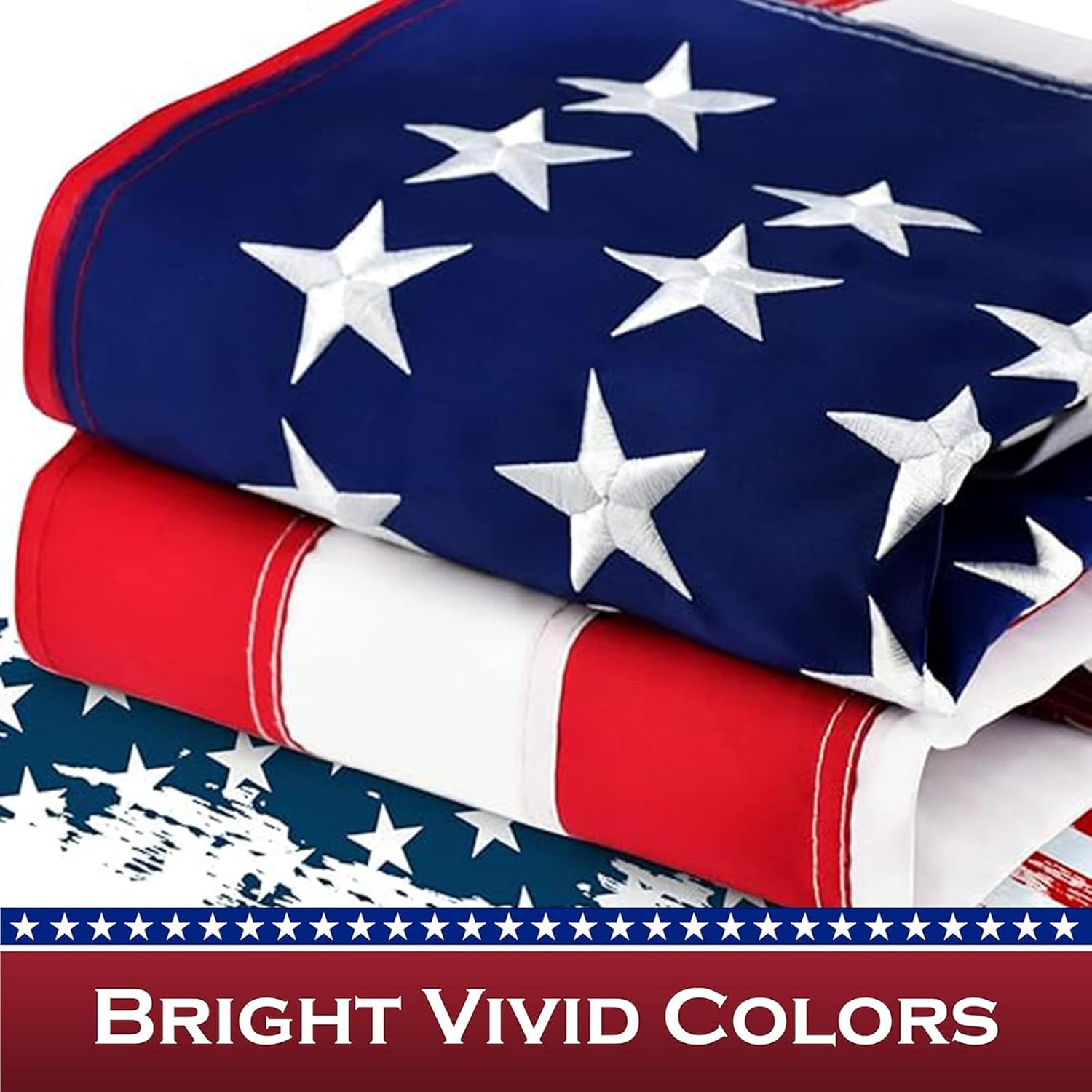 2.5 x 4 FT American Flag Pole Sleeve, US Flag Factory,with Nylon Material, Heavy Duty Durable TearProof, Embroidered Stars, Sewn Stripes, UV Protection，Outdoor Flag (Pole NOT Included) - Image 2