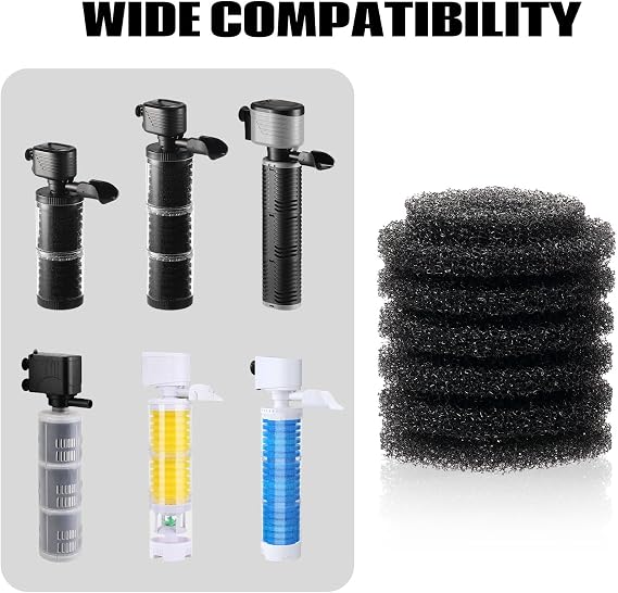SainSmart Aquarium Filter Sponge, Filter Accessories for Fish Tank | 3 Pack Biochemical Cotton Replacement Sponge