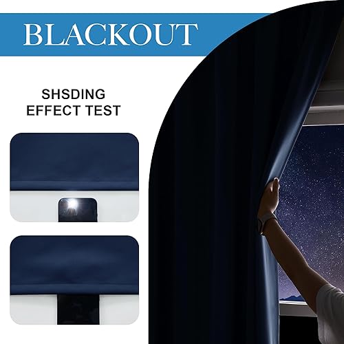 Miniatura 205 de RYB Home 2 paneles de cortinas de privacidad para puerta francesa, cortinas de oscurecimiento de habitación y cortinas con aislamiento térmico