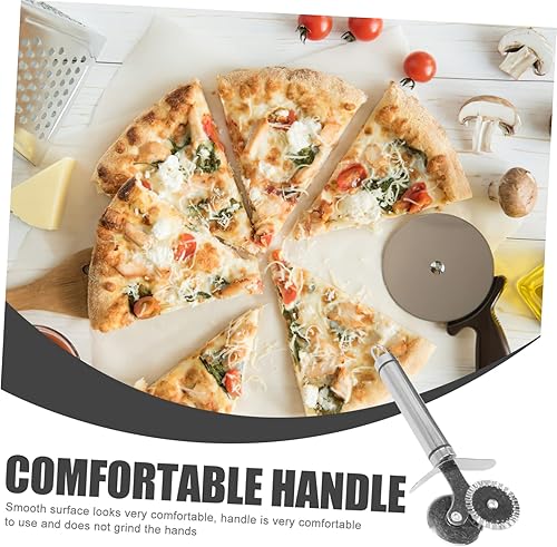 Miniatura 8 de TIDTALEO 4pcs Pizza Roller pizza dough cutter pasta crimper pastry scraper tool pie wheel cutter rocker pie cutter suit for kids mini pizza cutter