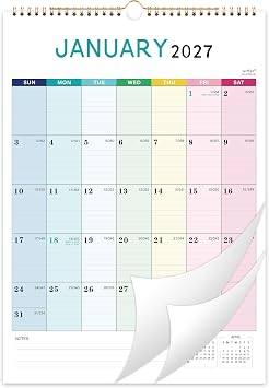 2027 Calendar - 2027 Wall Calendar 12 Month, Jan.2027 - Dec.2027, 12" x 17"