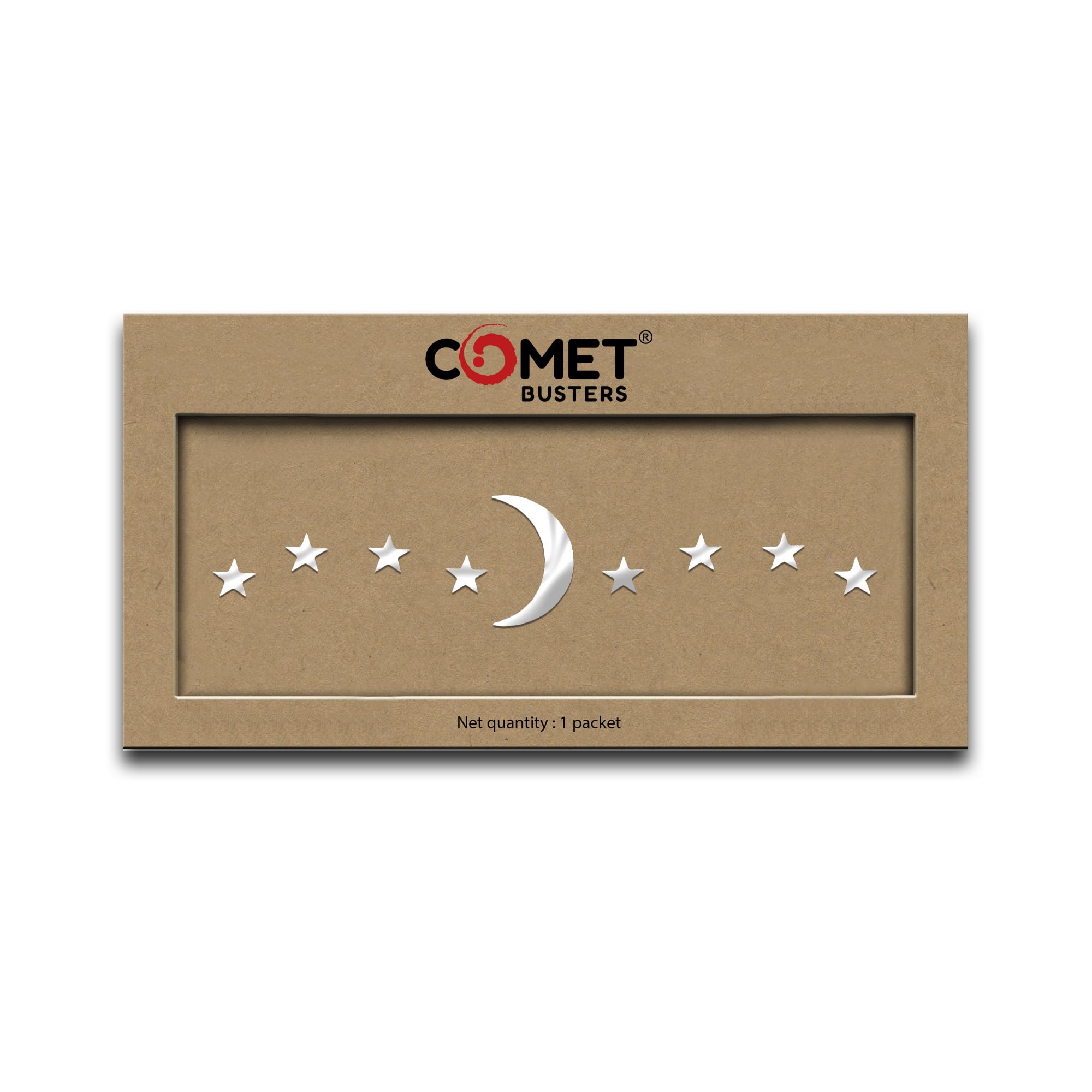 Comet Busters® Body Jewel Stickers – Silver Moon & Stars Glitter Tattoos – Reusable Stick-On Face & Body Art for Festivals, Parties, Dance & Fashion (BIN2296)-image-9