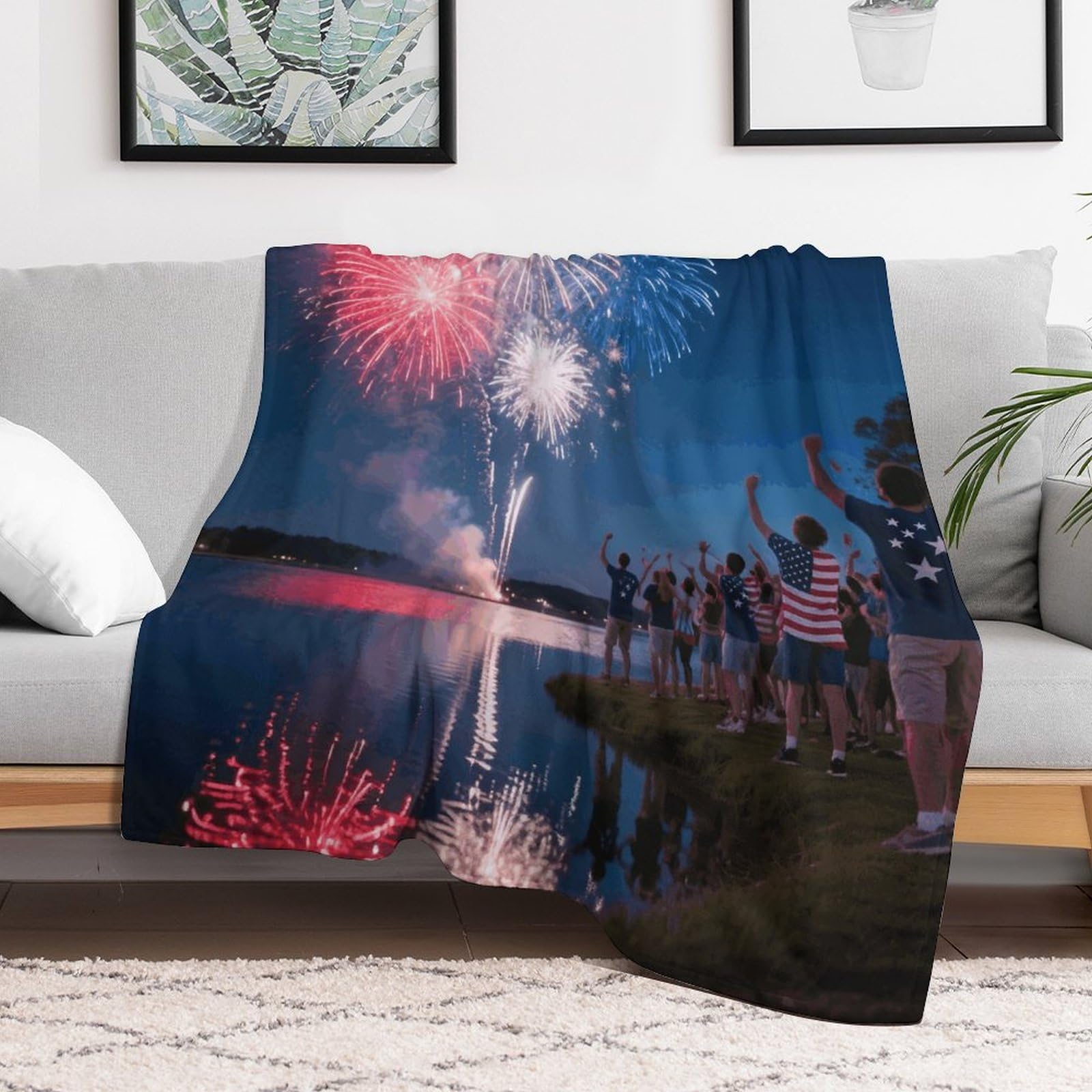 Couverture polaire en flanelle 101x127 cm pour lit et canapé style ferme